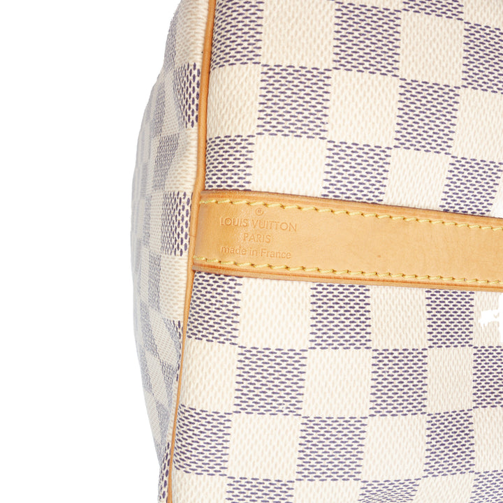 Damier Azur Speedy Bandouliere 30 White - Gaby Paris