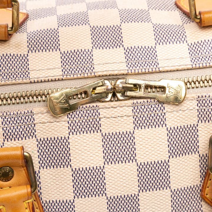 Damier Azur Speedy Bandouliere 30 White - Gaby Paris