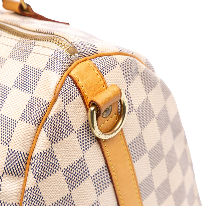Damier Azur Speedy Bandouliere 30 White - Gaby Paris