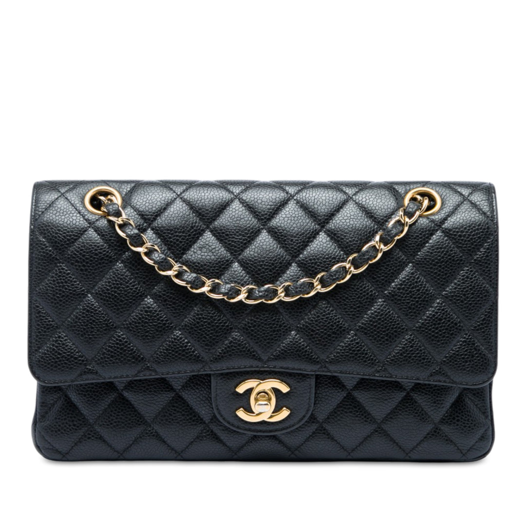 Chanel Classic Double rabat Moyen Cuir caviar Noir – vue principale – GABY PARIS