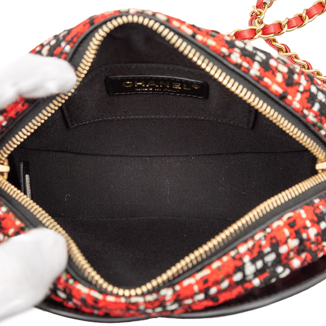 Chanel Tweed et Cuir d’agneau Coco Midnight Sac caméra – GABY PARIS Authentique
