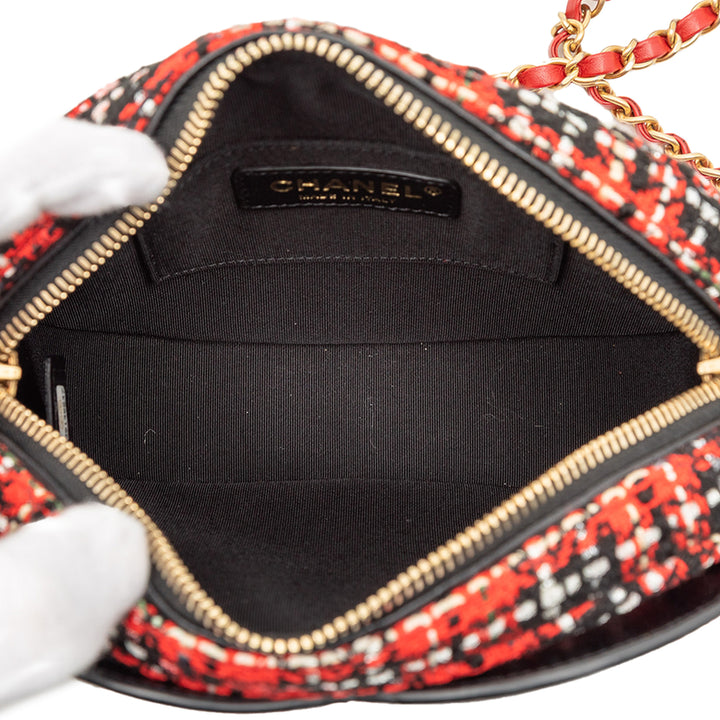 Chanel Tweed et Cuir d’agneau Coco Midnight Sac caméra – GABY PARIS Authentique