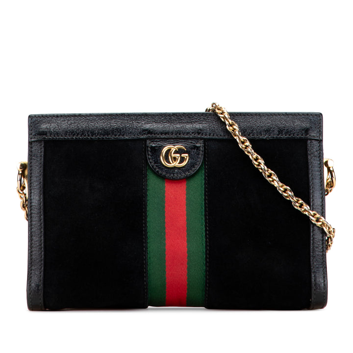 Gucci Small Daim Ophidia Chain Sac porté croisé Noir