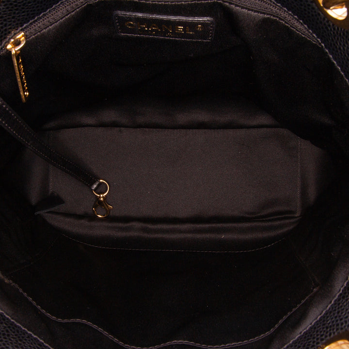 Petite Caviar Shopping Tote Black - Gaby Paris