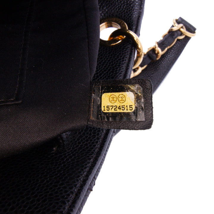 Petite Caviar Shopping Tote Black - Gaby Paris
