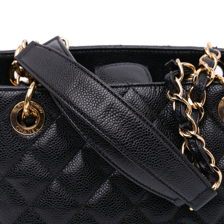 Petite Caviar Shopping Tote Black - Gaby Paris