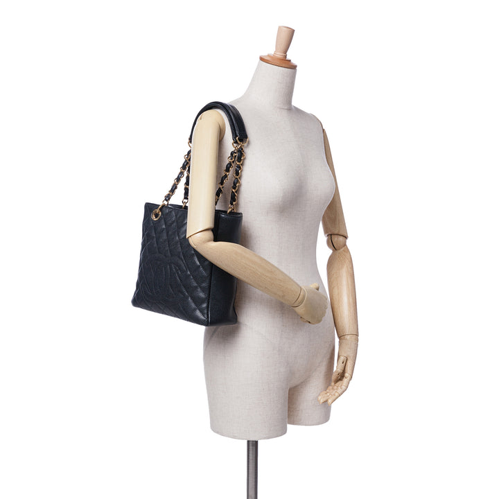 Petite Caviar Shopping Tote Black - Gaby Paris