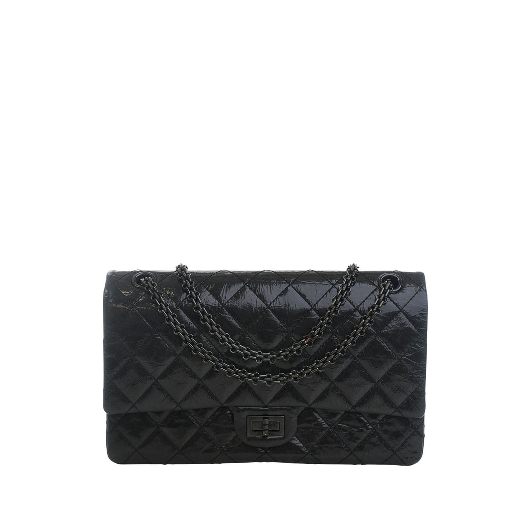 Chanel Glazed Matelassé vieilli Cuir de veau So Reissue 2.55 Double rabat 226