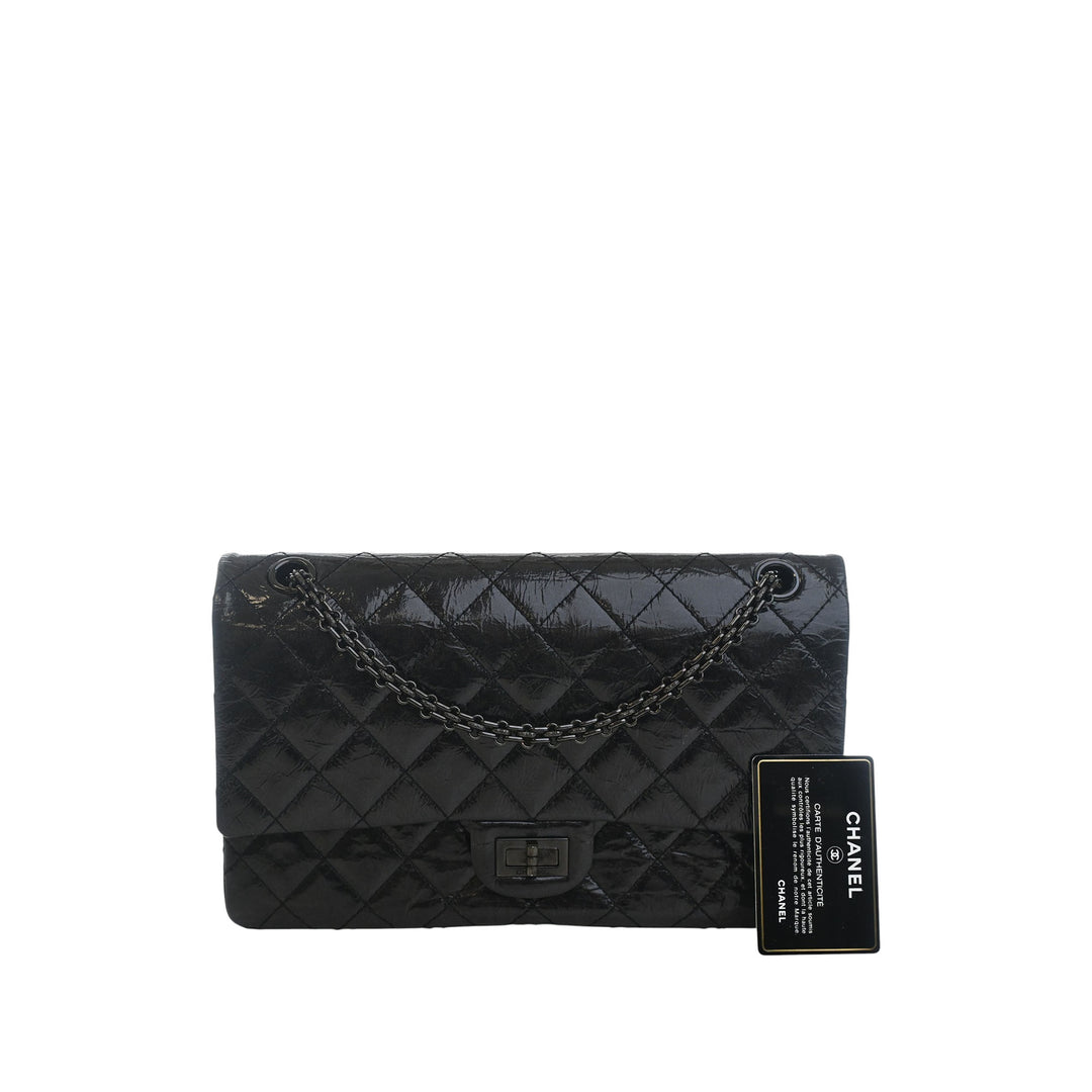 Chanel Glazed Matelassé vieilli Cuir de veau So Reissue 2.55 Double rabat 226