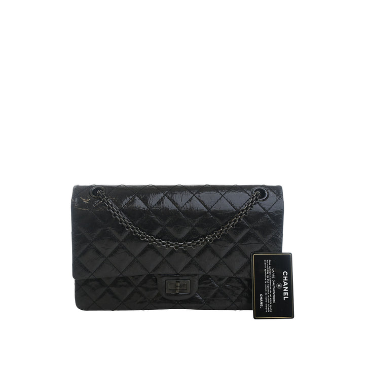 Chanel Glazed Matelassé vieilli Cuir de veau So Reissue 2.55 Double rabat 226