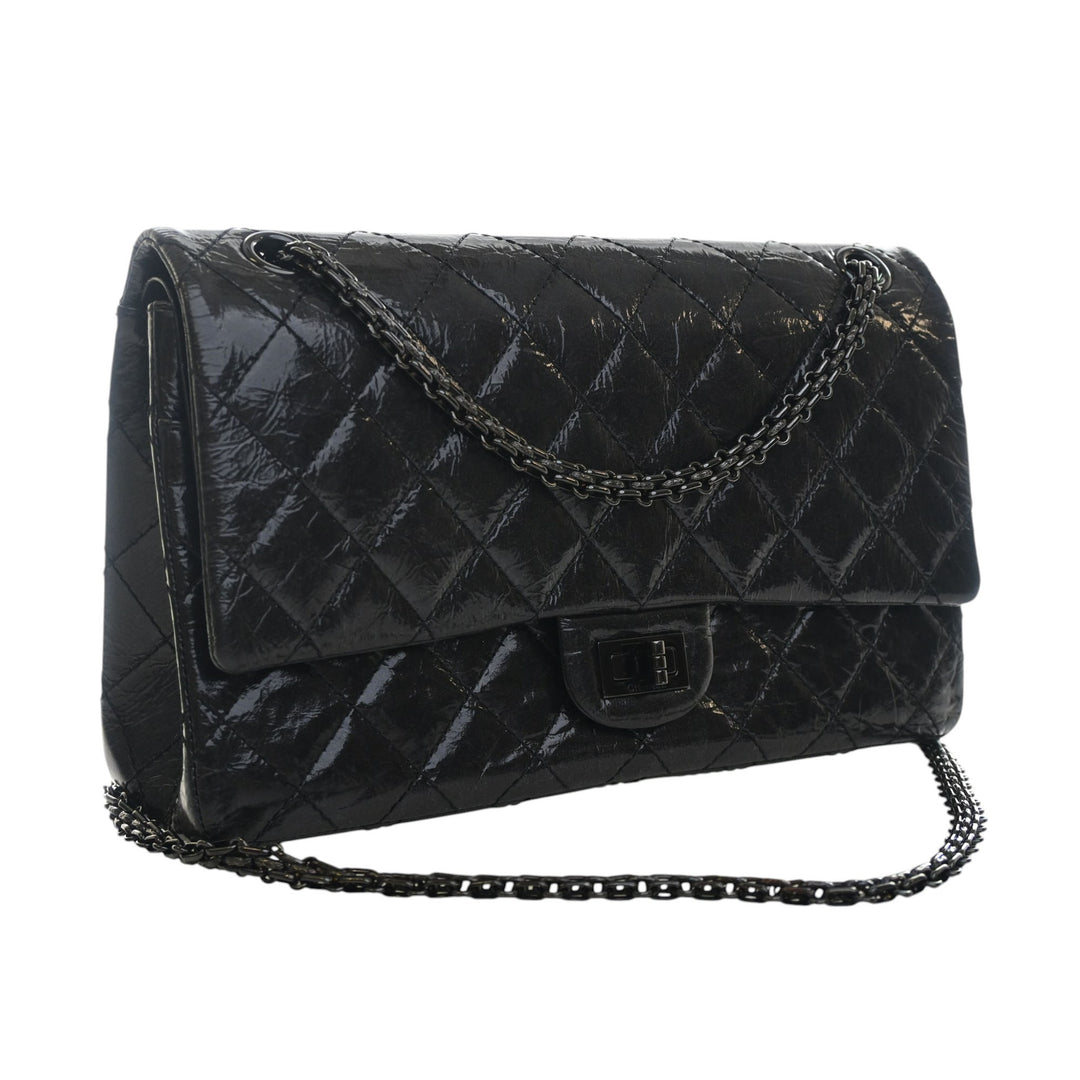 Chanel Glazed Matelassé vieilli Cuir de veau So Reissue 2.55 Double rabat 226