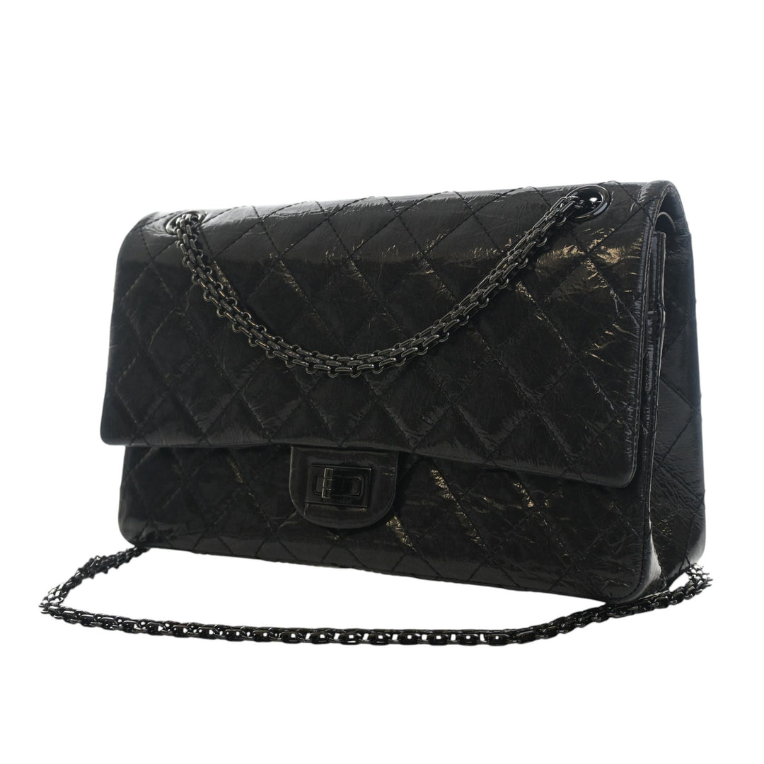 Chanel Glazed Matelassé vieilli Cuir de veau So Reissue 2.55 Double rabat 226