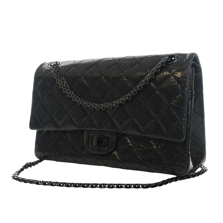 Chanel Glazed Matelassé vieilli Cuir de veau So Reissue 2.55 Double rabat 226