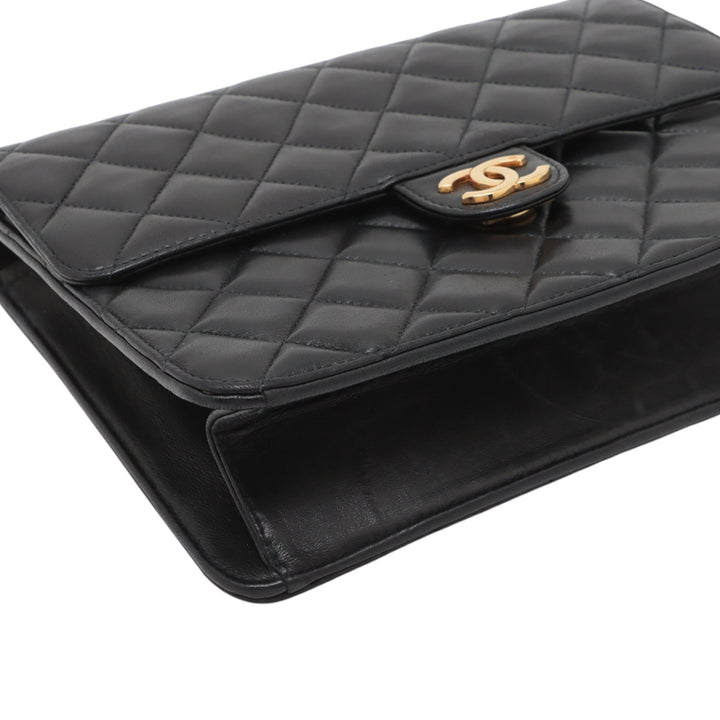 Chanel Small CC Quilted Cuir d’agneau Simple rabat Noir – GABY PARIS Authentique