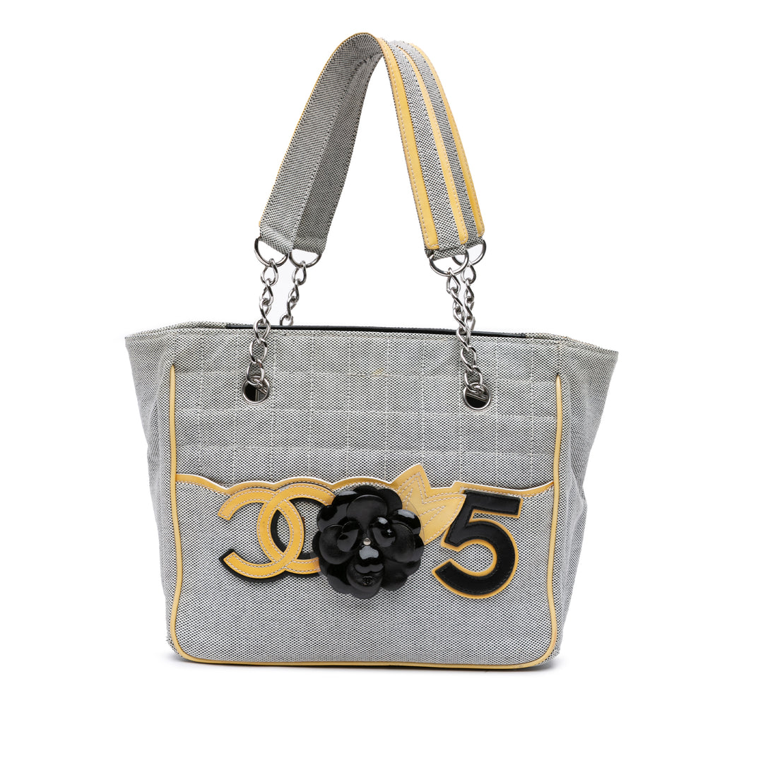 CC Camellia No. 5 Choco Bar Canvas Tote Gray - Gaby Paris