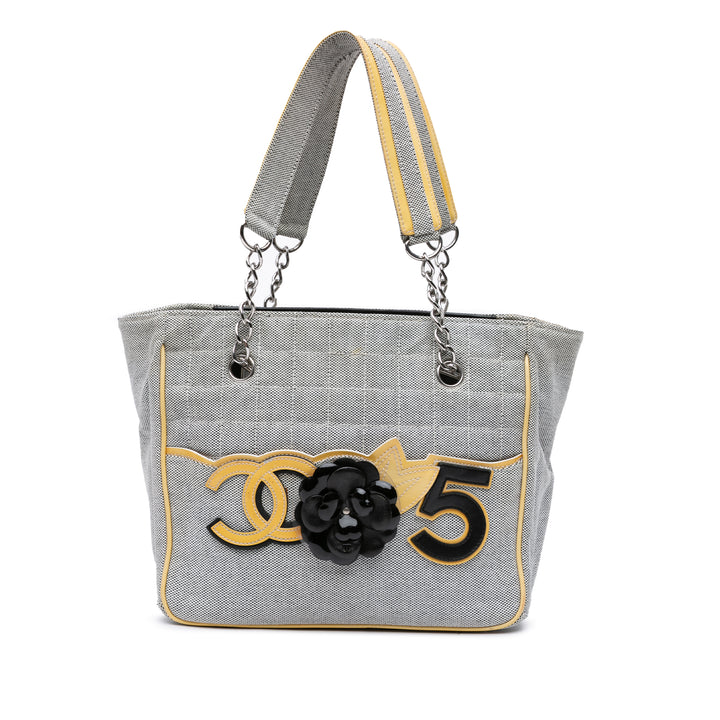 CC Camellia No. 5 Choco Bar Canvas Tote Gray - Gaby Paris