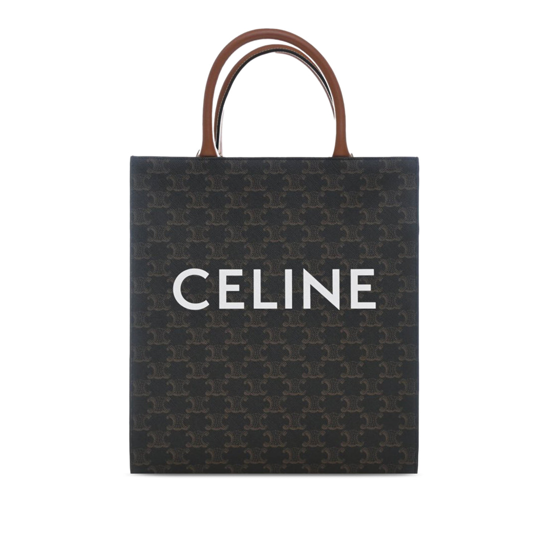 Celine Small Triomphe Coated Toile Cabas vertical Cabas