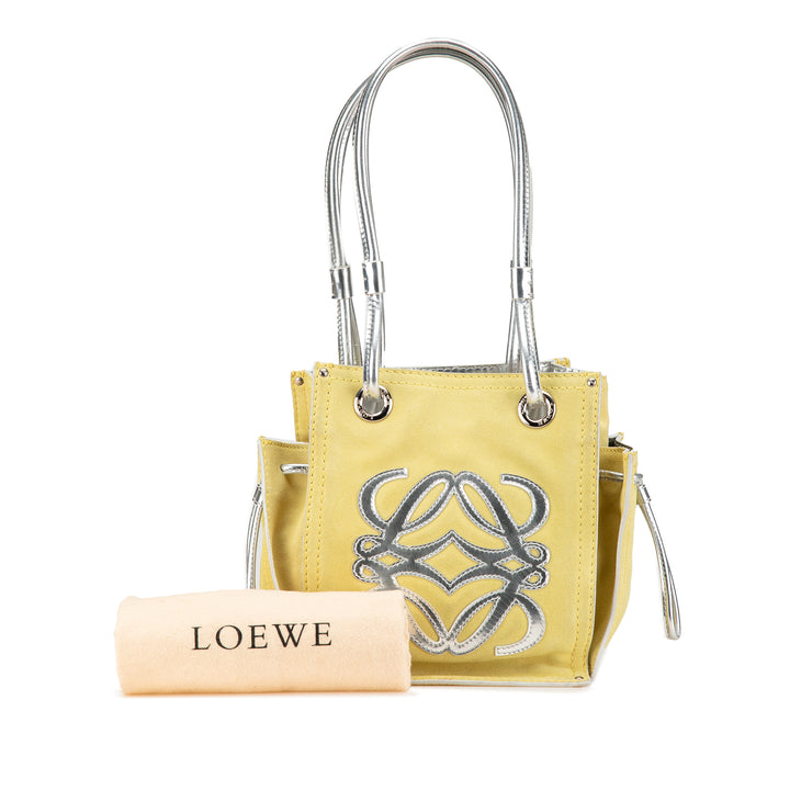 Anagram Suede Shoulder Bag Yellow - Gaby Paris