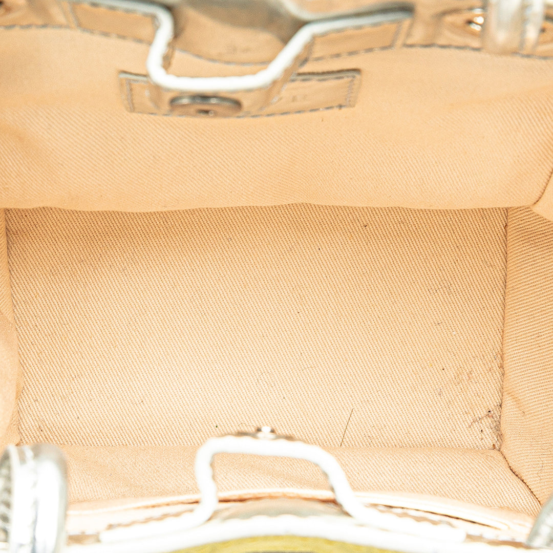 Anagram Suede Shoulder Bag Yellow - Gaby Paris