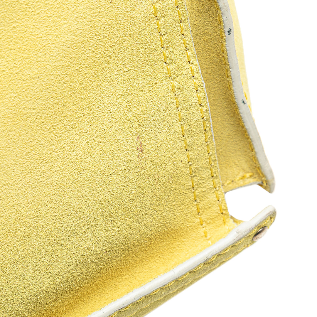 Anagram Suede Shoulder Bag Yellow - Gaby Paris