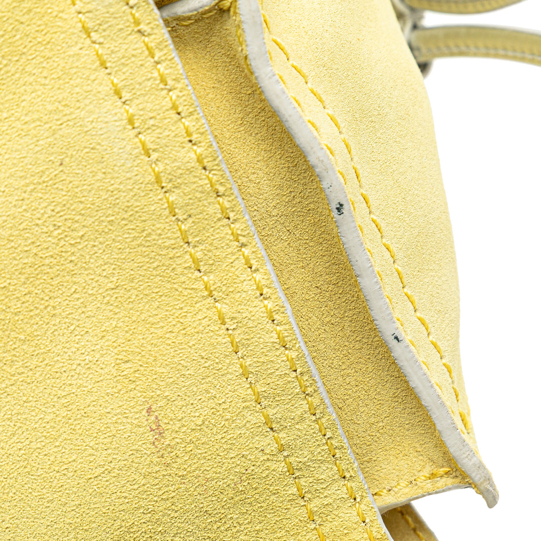 Anagram Suede Shoulder Bag Yellow - Gaby Paris