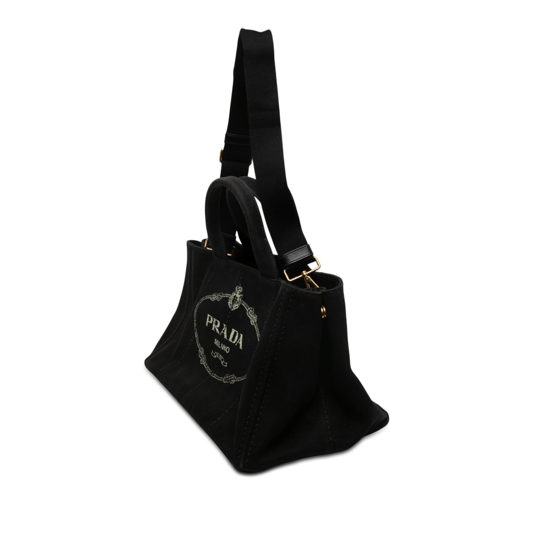 Prada Cabas Canapa Logo Noir – vue 2 – GABY PARIS