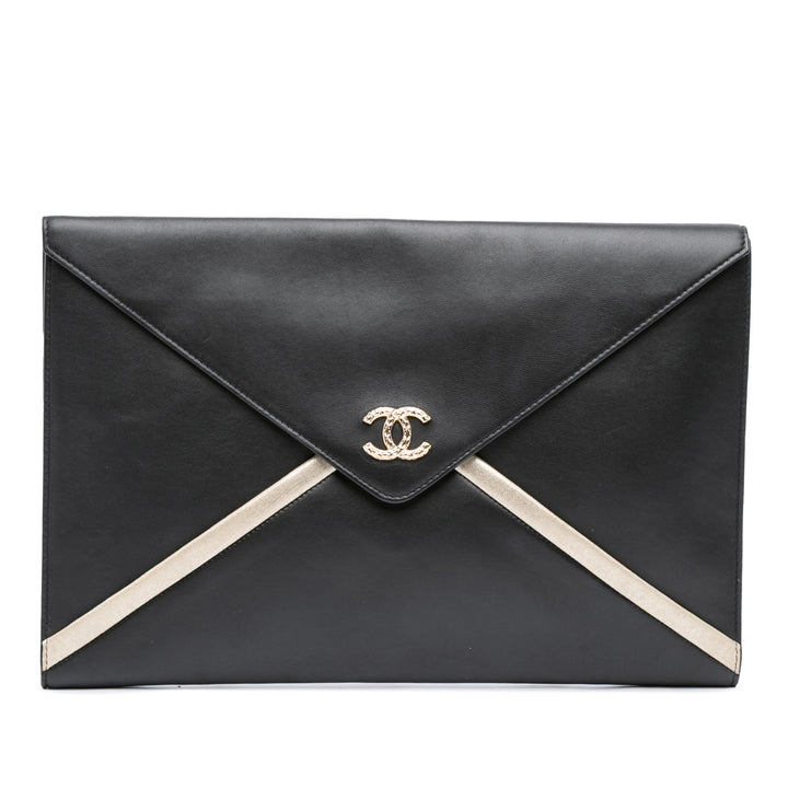 Chanel Cuir d’agneau Cocomail Envelope Pochette Noir