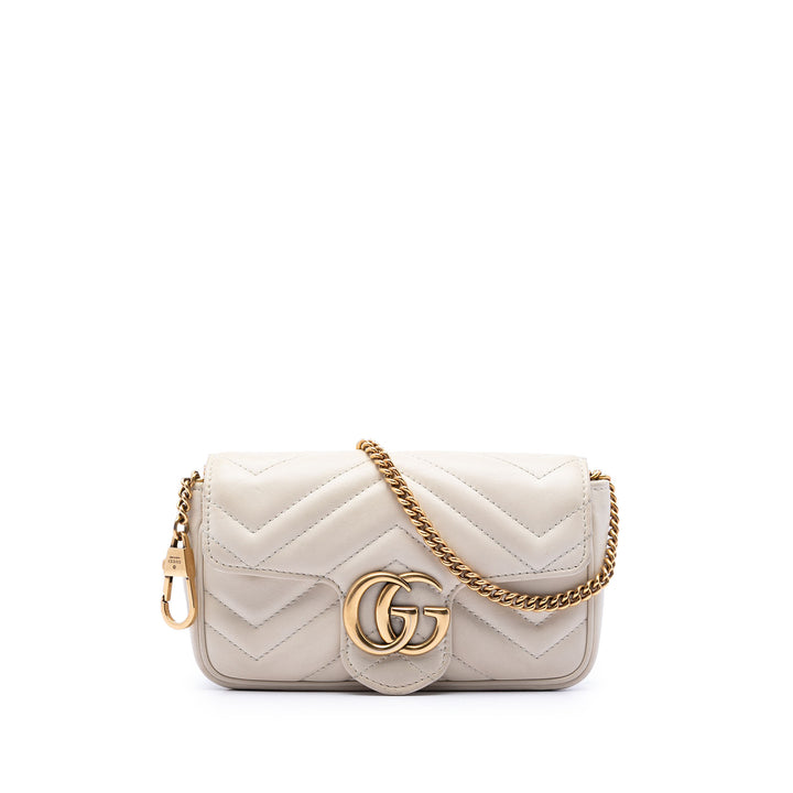 Gucci Mini GG Marmont Matelasse Cuir de veau à rabat Sac porté croisé