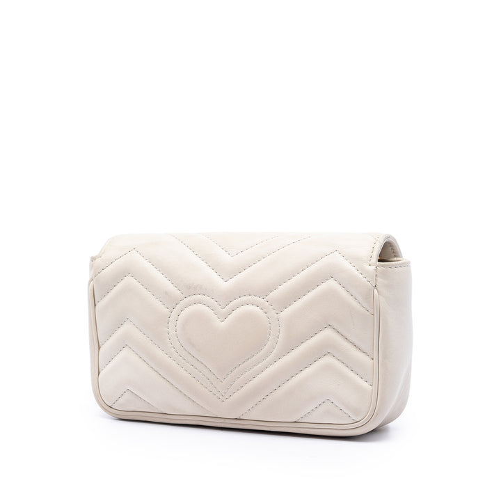 Gucci Mini GG Marmont Matelasse Cuir de veau à rabat Sac porté croisé