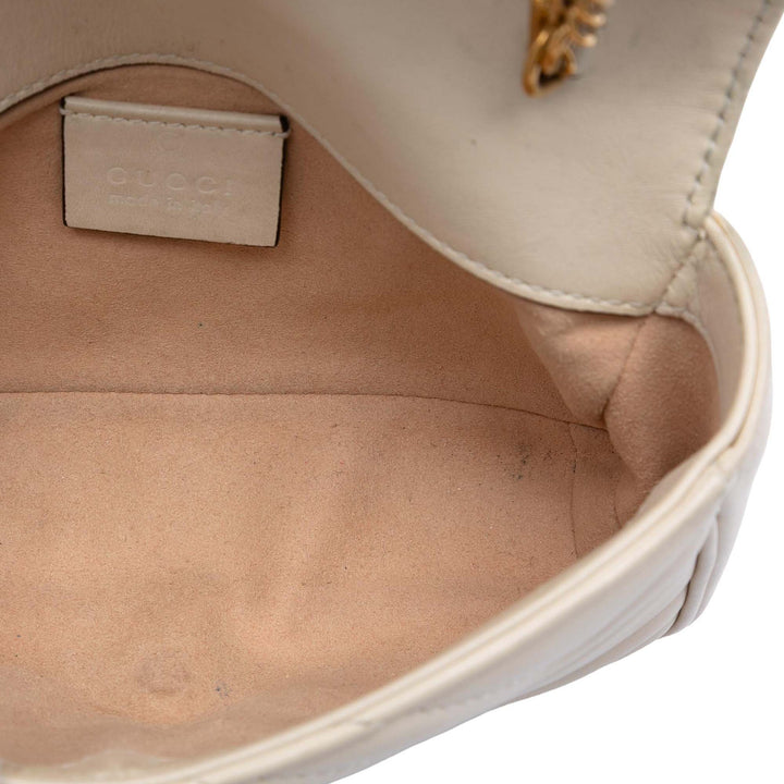 Gucci Mini GG Marmont Matelasse Cuir de veau à rabat Sac porté croisé