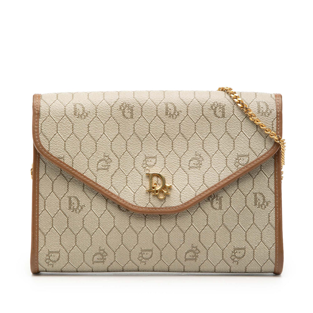 Dior Honeycomb Coated Toile Chain Sac porté croisé