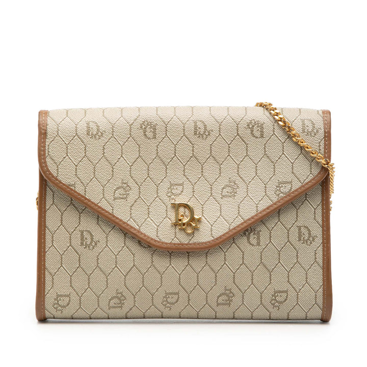 Dior Honeycomb Coated Toile Chain Sac porté croisé