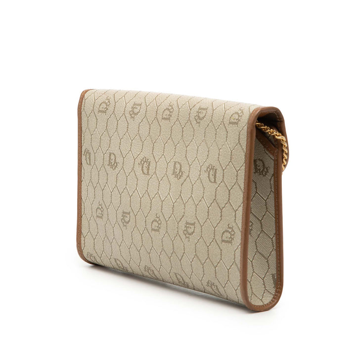Dior Honeycomb Coated Toile Chain Sac porté croisé