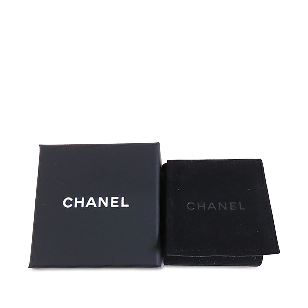 Chanel Gold Plated CC Rhinestones Swing Push Back Earrings Gold - GABY PARIS