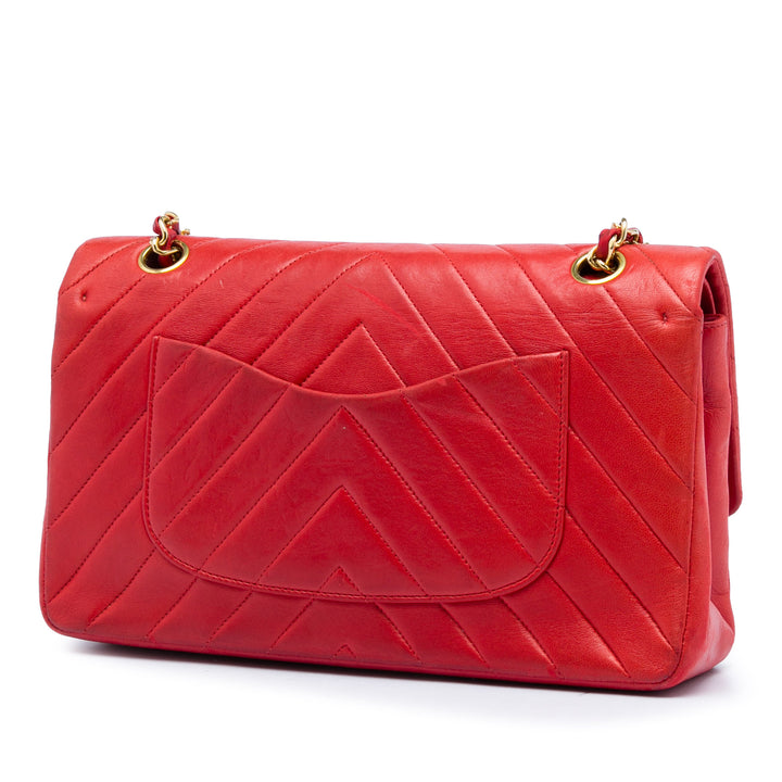 Chanel Medium Classic Chevron Cuir d’agneau Double rabat