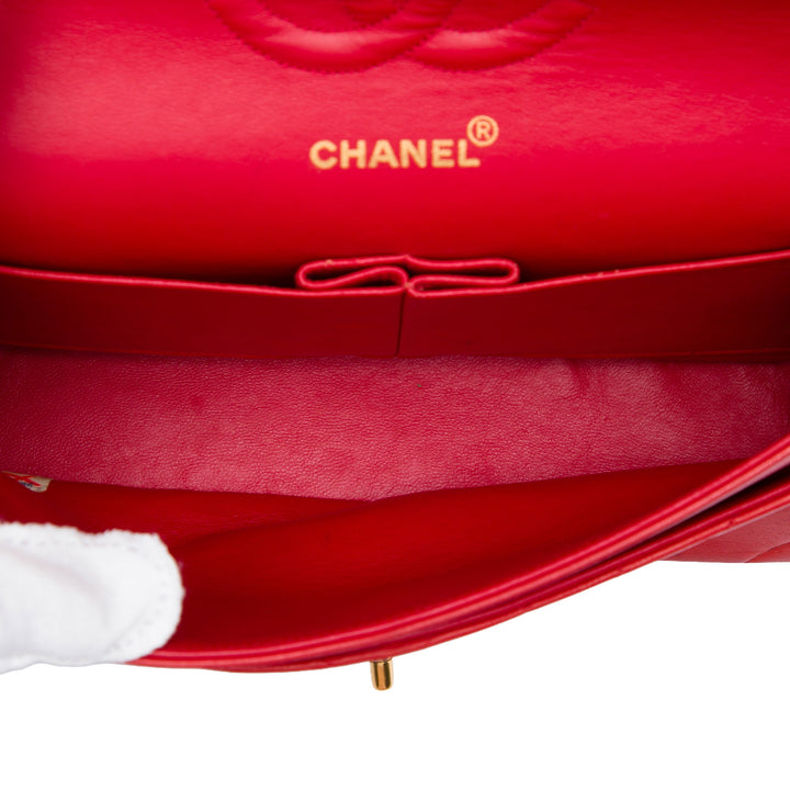 Chanel Medium Classic Chevron Cuir d’agneau Double rabat