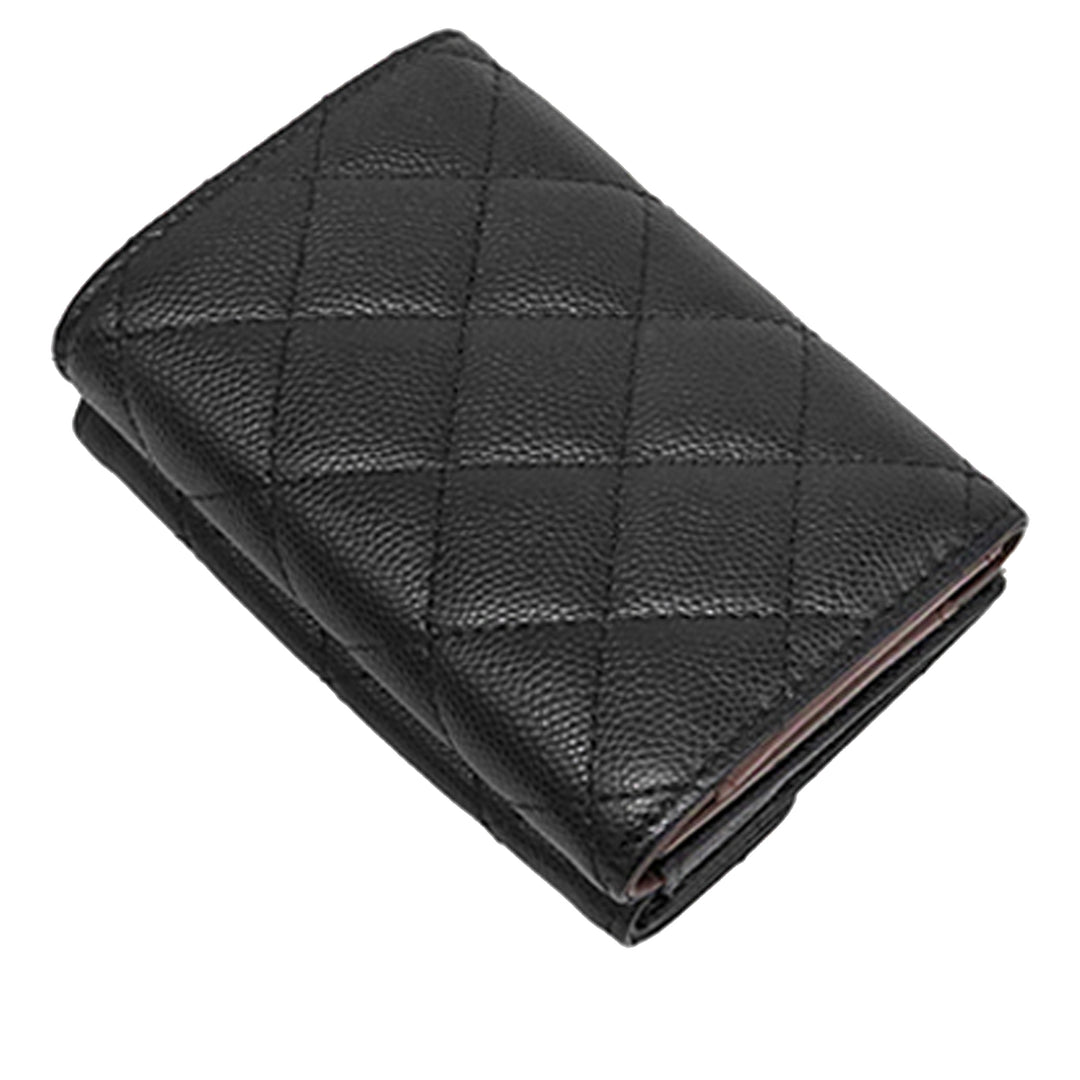 Chanel CC Matelassé Caviar à rabat Card Holder Portefeuille