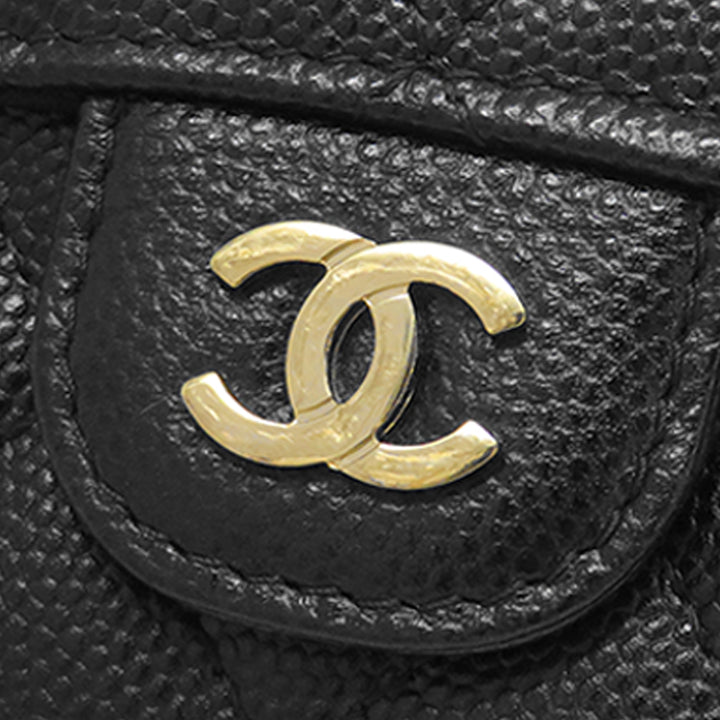 Chanel CC Matelassé Caviar à rabat Card Holder Portefeuille