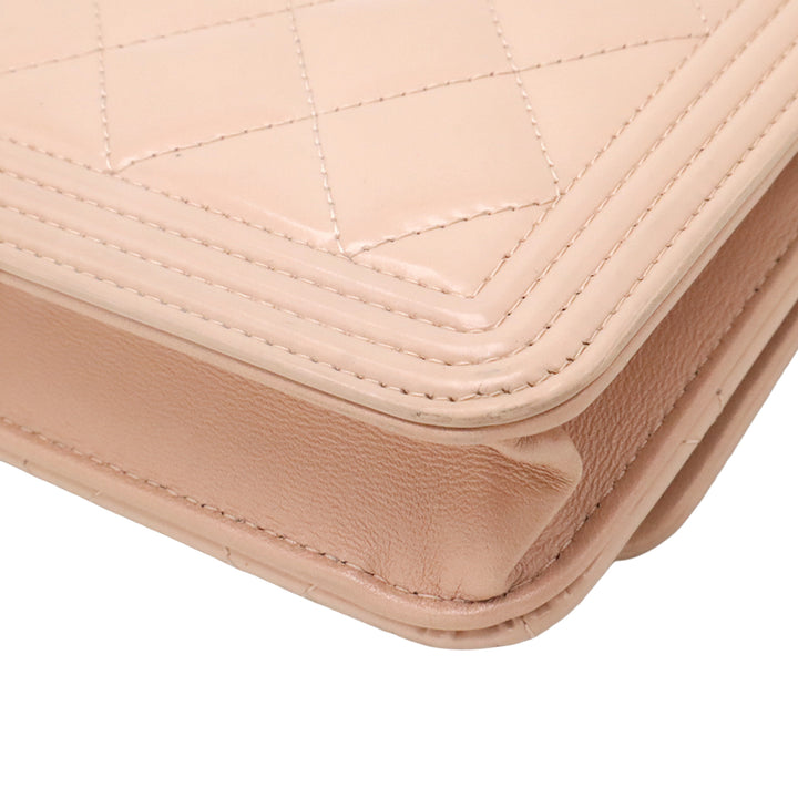 Chanel Matelassé Cuir verni Boy Wallet on Chain