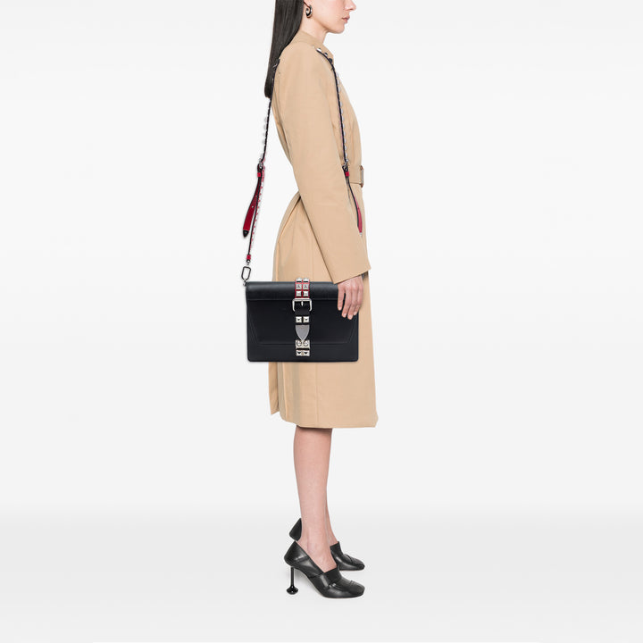 Prada City Cuir de veau et Saffiano clouté Elektra Sac porté croisé