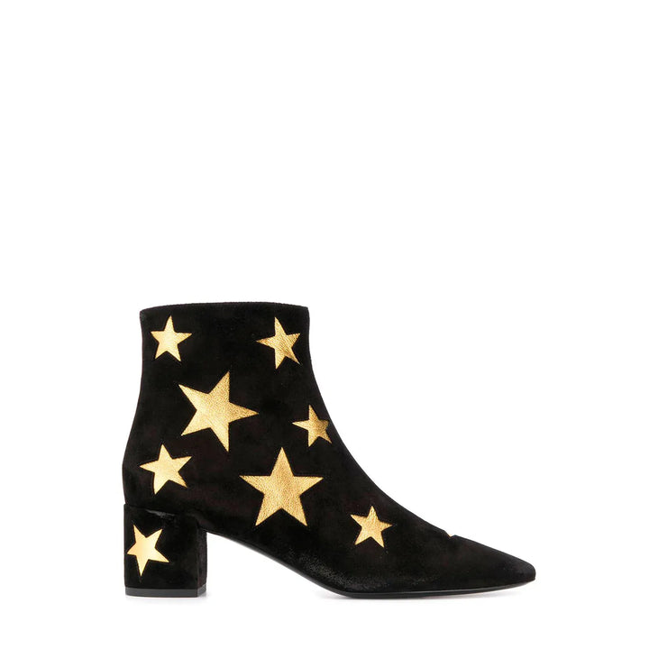 SAINT LAURENT Lou Star Velvet Ankle Boots size 38