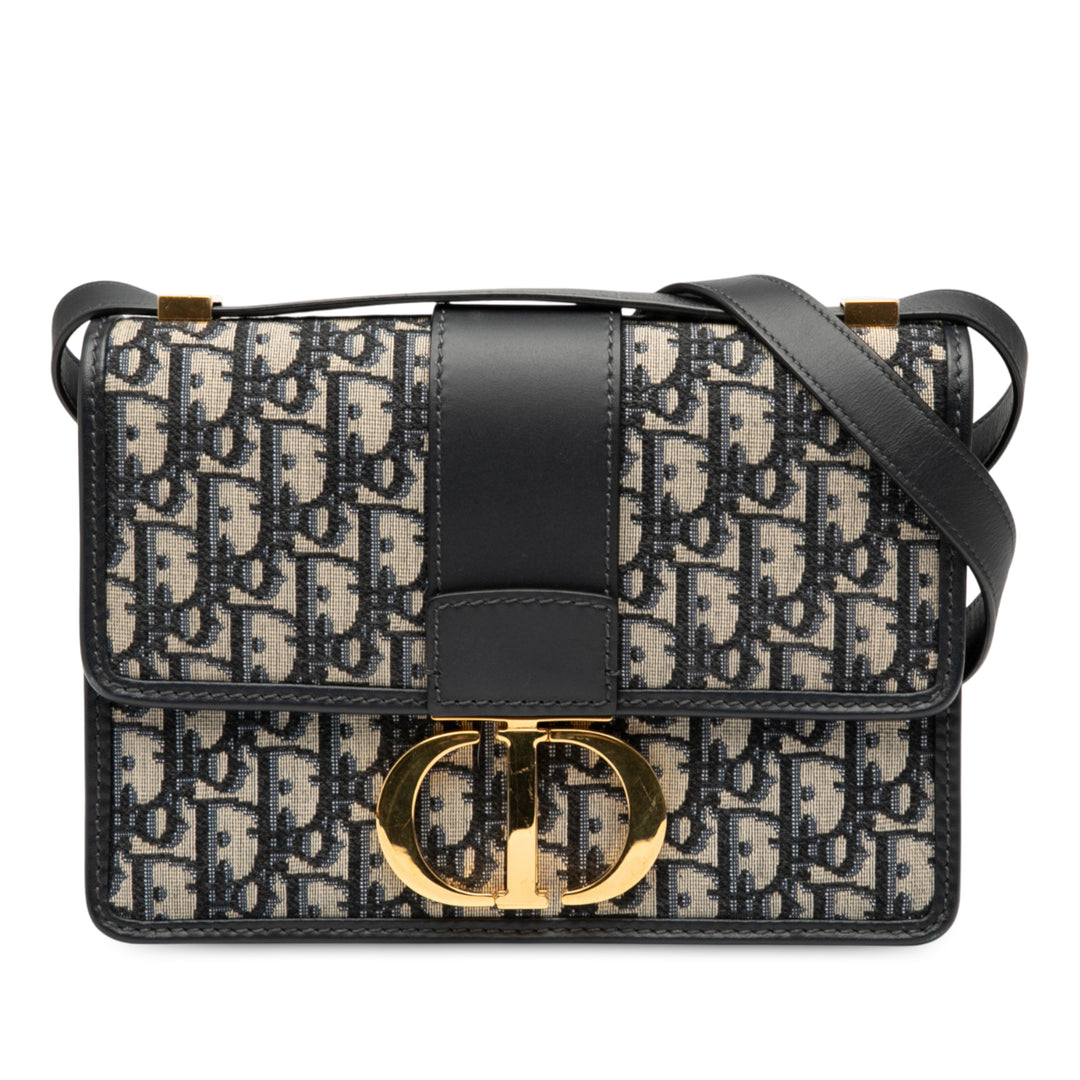 Dior Oblique Toile 30 Montaigne Flap Bleu – GABY PARIS Authentique