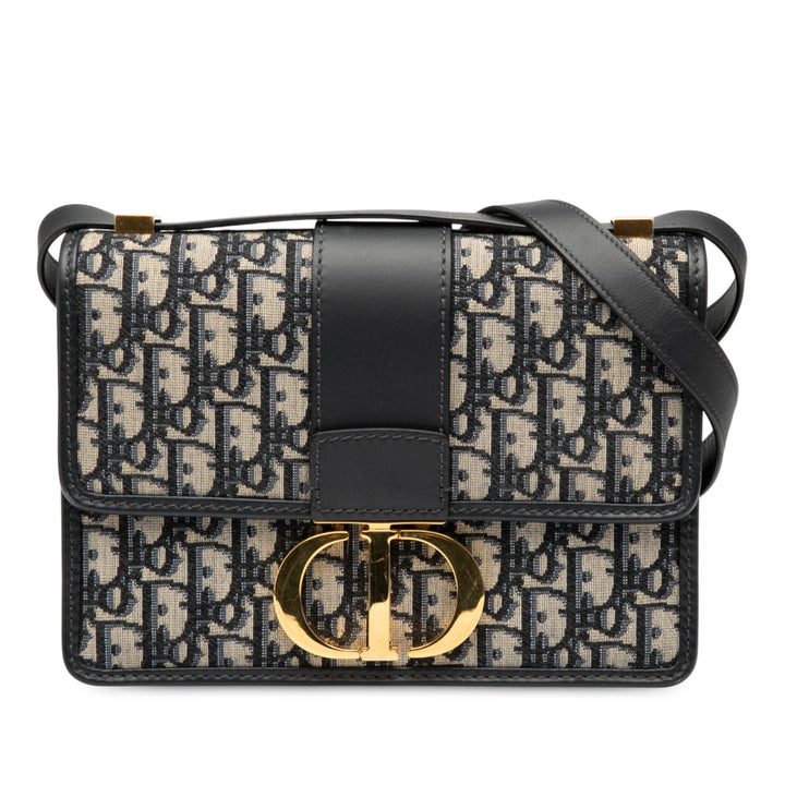 Dior Oblique Toile 30 Montaigne Flap Bleu – GABY PARIS Authentique