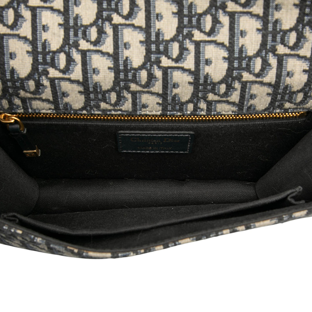 Dior Oblique Toile 30 Montaigne Flap Bleu – GABY PARIS Authentique