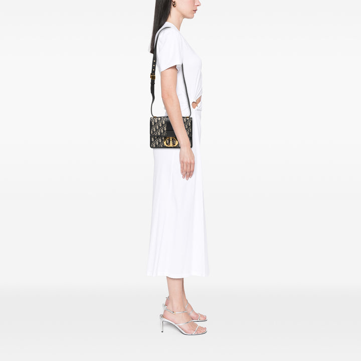 Dior Oblique Toile 30 Montaigne Flap Bleu – GABY PARIS Authentique