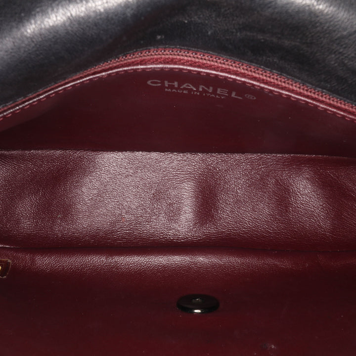 Washed Lambskin Studded Metal Beauty Flap Black - Gaby Paris