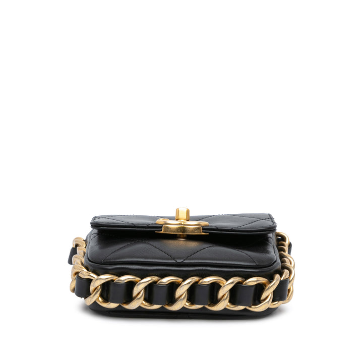 Chanel Matelassé Framing Chaîne à rabat Mini Cuir de veau