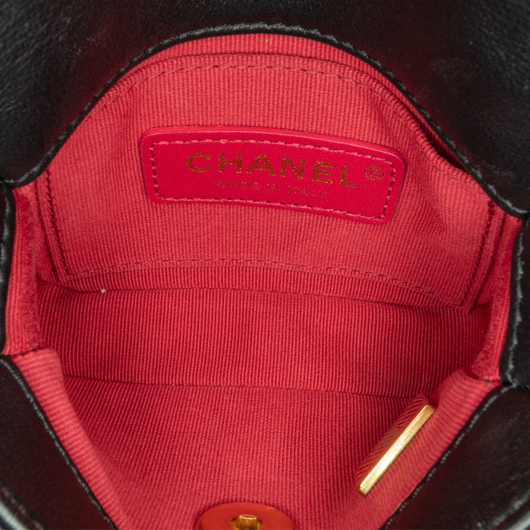 Chanel Matelassé Framing Chaîne à rabat Mini Cuir de veau