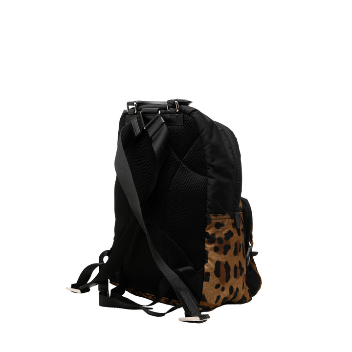 Prada Leopard Imprimé Sac à dos Tessuto Marron – vue 2 – GABY PARIS