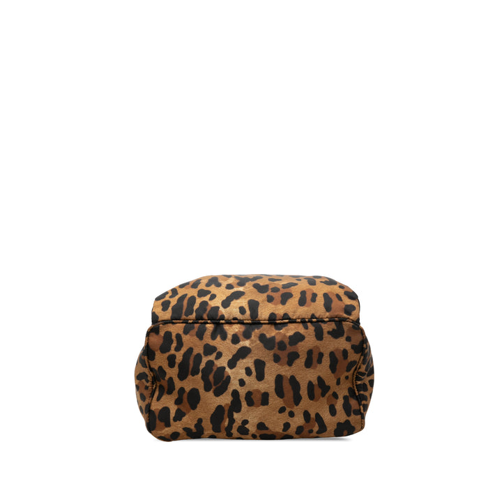 Prada Leopard Imprimé Sac à dos Tessuto Marron – vue 3 – GABY PARIS